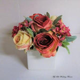 Pink Silk Flower arrangement, Dusty Pink Silk Flower Centerpiece, Pink Roses, Hydrangeas Silk Flower Centerpiece