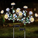 Solar Flower Lights Outdoor, 2 Pack Carnation Solar Garden Lights 49-LED, Waterp
