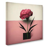 Carnation Flower Suprematism Canvas Print Wall Art Framed Picture Large