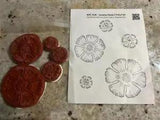 Heartfelt Creations 5 pc. Cling Rubber Stamp Set - CARNATION FLORALS 2