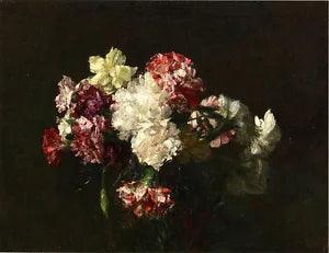 Dream-art Oil painting Latour - Carnations still life flowers canvas handpainted