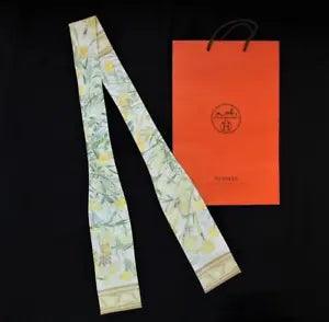 Hermes Limited Wild Carnation Nadeshiko Bowtie Flower Silk Scarf Yellow