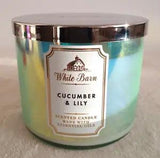 Bath & Body Works Cucumber & Lily 3 Wick Scented Candle 14.5 oz