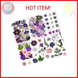 LUCISKY 92 Pcs Purple Dried Pressed Flowers Real Natural Leave Petals for DIY Re
