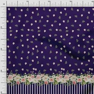 Soimoi Cotton Poplin Fabric Dot & Ranunculus Panel Print Fabric-2bL