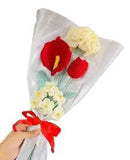 Handmade Crochet Flower Bouquet Craft Gifts: Jasmin, Lily, Tulip, Carnation.