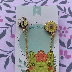 Bee & Sunflower Pin Chain Set (A or B grade, 15mm)
