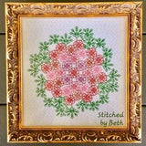Bouquet of Pink Roses Blackwork Chart