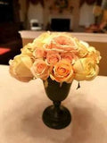Olive Vase with Yellow Flowers