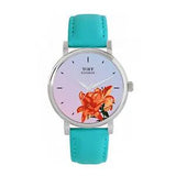 Toff London TLWS-76603 Ladies Orange Lilies Flower Watch