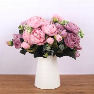 Artificial Peony Bouquet  /Home Decoration /Wedding Decoration /Crafting/DIY /Weddings/Centrepieces /Bouquet with 9 heads of Flowers
