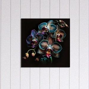 Elegant Orchids Art Print on Stretched Canvas - Perfect Gift for Floral Art Lovers