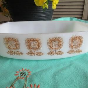 Federal Glass Sunflower Dish Vintage Pattern Rectangular Pan U.S.A