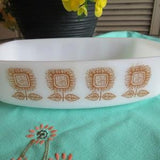 Federal Glass Sunflower Dish Vintage Pattern Rectangular Pan U.S.A