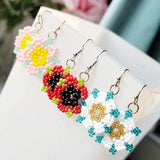 Summer Flowers Dangle Earrings | Flower Beaded Earrings | Seed Bead Earrings | Any colour combination | Choose your colours | Kids Earrings