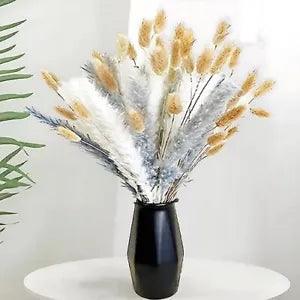 90Pcs Pampas Grass Decor Dried Flowers Boho Home Decor Natural Fluffy Dried