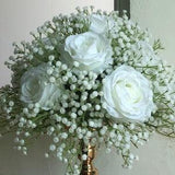 White Baby Breath Rose Floral Ball Table Centrepiece Flower Runner Table Runner Artificial Flower Ball Custom Flower Ball Size