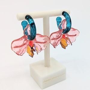 Dancing orchid earrings-3D orchid eaeeings