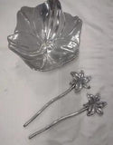 Retired Mariposa LILY Flower Bowl + Serving Utensils Salad Easter??