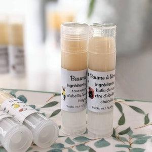 Duo or set of varied and natural lip balms, fragrances of your choice, strawberry-raspberry, vanilla-chocolate fondant, etc.