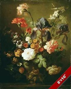 CARNATIONS ROSES FLOWERS FLORAL STILL LIFE PAINTING ART REAL CANVAS PRINT