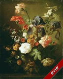 CARNATIONS ROSES FLOWERS FLORAL STILL LIFE PAINTING ART REAL CANVAS PRINT