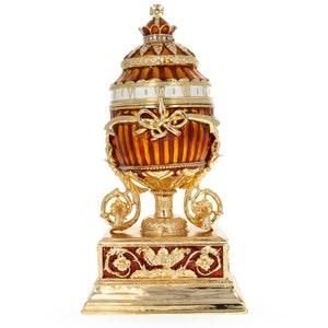 1899 Bouquet of Lilies Clock Royal Imperial Metal Easter Egg
