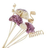 8 pcs Artificial Purple Carnation Flowers Rattan Reed Sticks Fragrance Diffuser