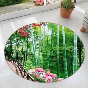 3D Wooden Bridge Peony Flower NAO3792 Game Rug Mat Elegant Photo Carpet Mat Fay