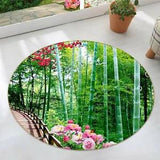 3D Wooden Bridge Peony Flower NAO3792 Game Rug Mat Elegant Photo Carpet Mat Fay