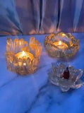 Resin Craft Candle Set (Gold Flower)