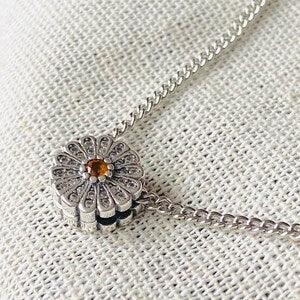 Sterling Silver Necklace Daisy Charm