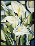 Cubist Lilies - DIY Chart Counted Cross Stitch Patterns Needlework 14 ct Aida
