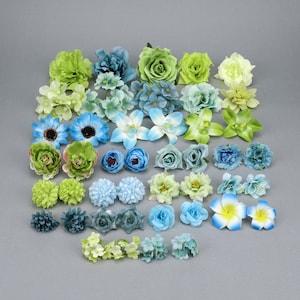 44Pcs Artificial flower heads Combo Set/4.5-12cm Rose,Peony,Silk flower,Bulk Fake flowers For DIY Craft Wedding Home Decoration Accessories