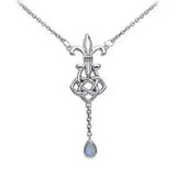 Celtic Fleur De Lis .925 Sterling Silver Necklace Peter Stone Fine Jewelry Lily