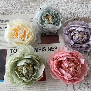10-100pcs High Quality Artificial Peony Sage Green Flowers Dusty Blue Peony Silk Flowers for Wedding Bouquets Home Party Decor