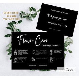 Flower Care Card Template, Care DIY Card, Flower Care Guide, Flower Care Instructions, Plant Care Card, Plant Instructions template, #0407