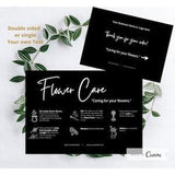 Flower Care Card Template, Care DIY Card, Flower Care Guide, Flower Care Instructions, Plant Care Card, Plant Instructions template, #0407