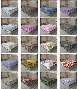 Ambesonne Flower Design Flat Sheet Top Sheet Decorative Bedding 6 Sizes