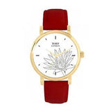 Toff London TLWS-46478 Ladies Grey Water Lilies Flower Watch