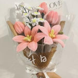 Pipe cleaners flower Bouquet,everlasting LILY, TULIPS, DAISY, Forever flowers,everlasting flower,gift,bouquet,eternal flower, pink flowers