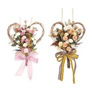 Carnation Flower Wreath Garland Green Leaf Door Hanging Silk Flower Front Door