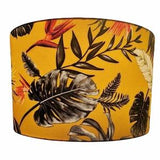 Yellow Botanical Lampshade, Leaf Print, Plant, Monstera, Tropical, Jungle, Feather, Statement Shade, Home Decor, Swiss Cheese Plant, Gift