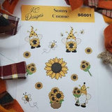 Sunny Gnome/stickers/planner stickers/sunflower/Gnome/journal stickers/Bujo stickers/scrapbooking/floral/sun