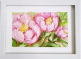 Pink Peonies Art Peony Flower Original Signed Artwork Peonies Oil Painting Gift
