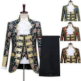Renaissance Medieval Sequins Mens Jacket King Prince Royal Suits Wedding Costume