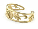 Oval Blank Flower Bracelet Monthly Flower Base Setting Bezel Raw brass 5160