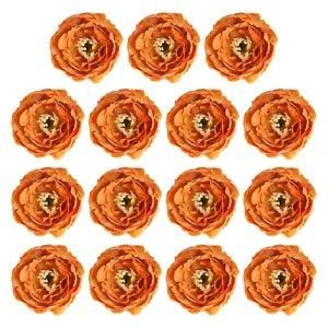 30Pcs Artificial Flower Head Fake Flowers Heads Bulk Silk Peony Heads Caramel