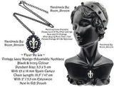 ?? Fleur De Lis Lys French Lily Vtg Lace Cameo Cabochon Victorian Deco Goth Gift