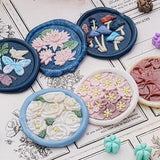 3D Rose Bouquet Wax Seal Stamp, Floral Embossed Wax Stamp, DIY Butterfly Stamp For Invitation Envelope Gift Wrapping